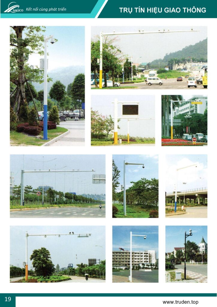 Hình ảnh thực tế trụ tay vươn, trụ lắp camera giao thông Salico.